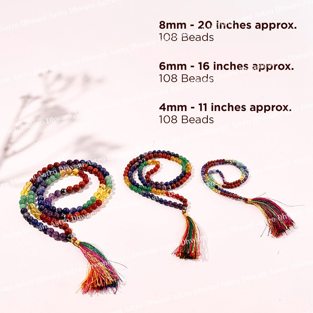 7 Chakra Crystal Mala  - Abhimantrit & Certified