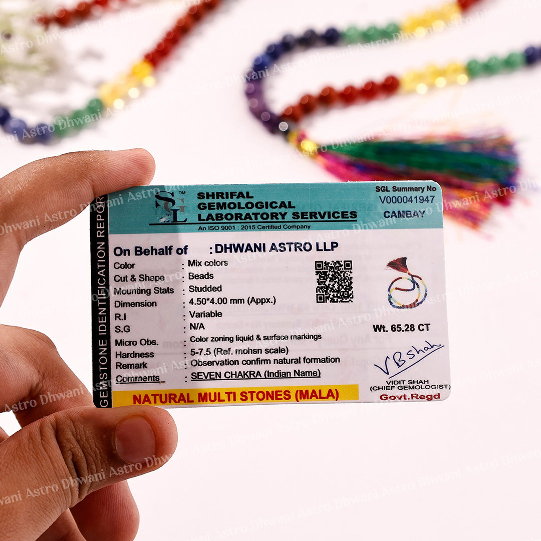 7 Chakra Crystal Mala  - Abhimantrit & Certified