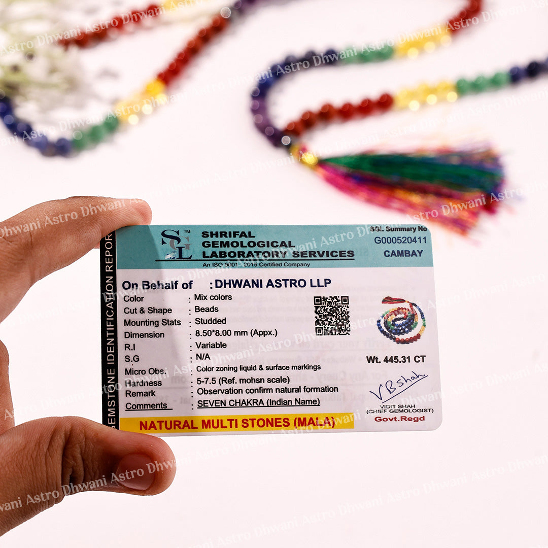 7 Chakra Crystal Mala  - Abhimantrit & Certified