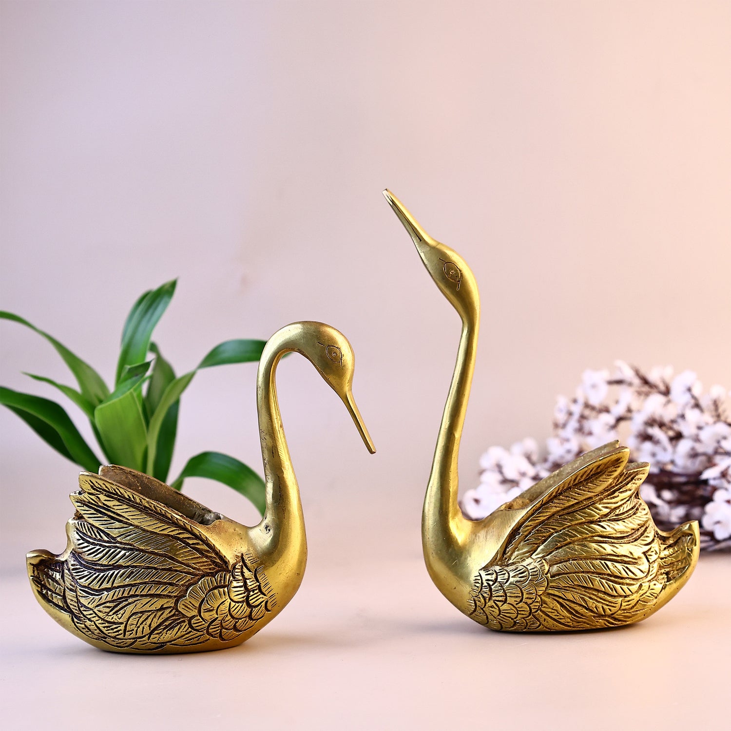 Brass Duck Pair Statue - Abhimantrit