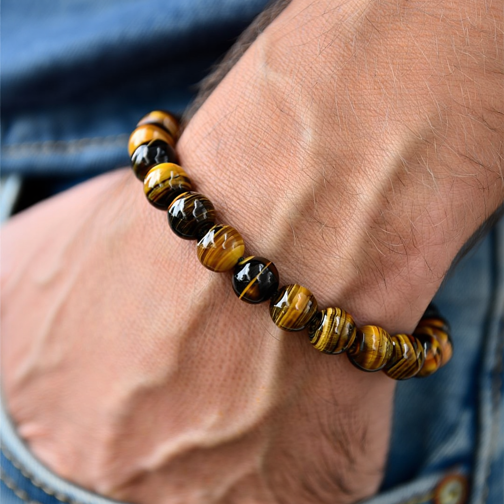 Boosts Your Confidence Level & Exalts the Planet Ketu: Tiger Eye Bracelet  - Abhimantrit & Certified