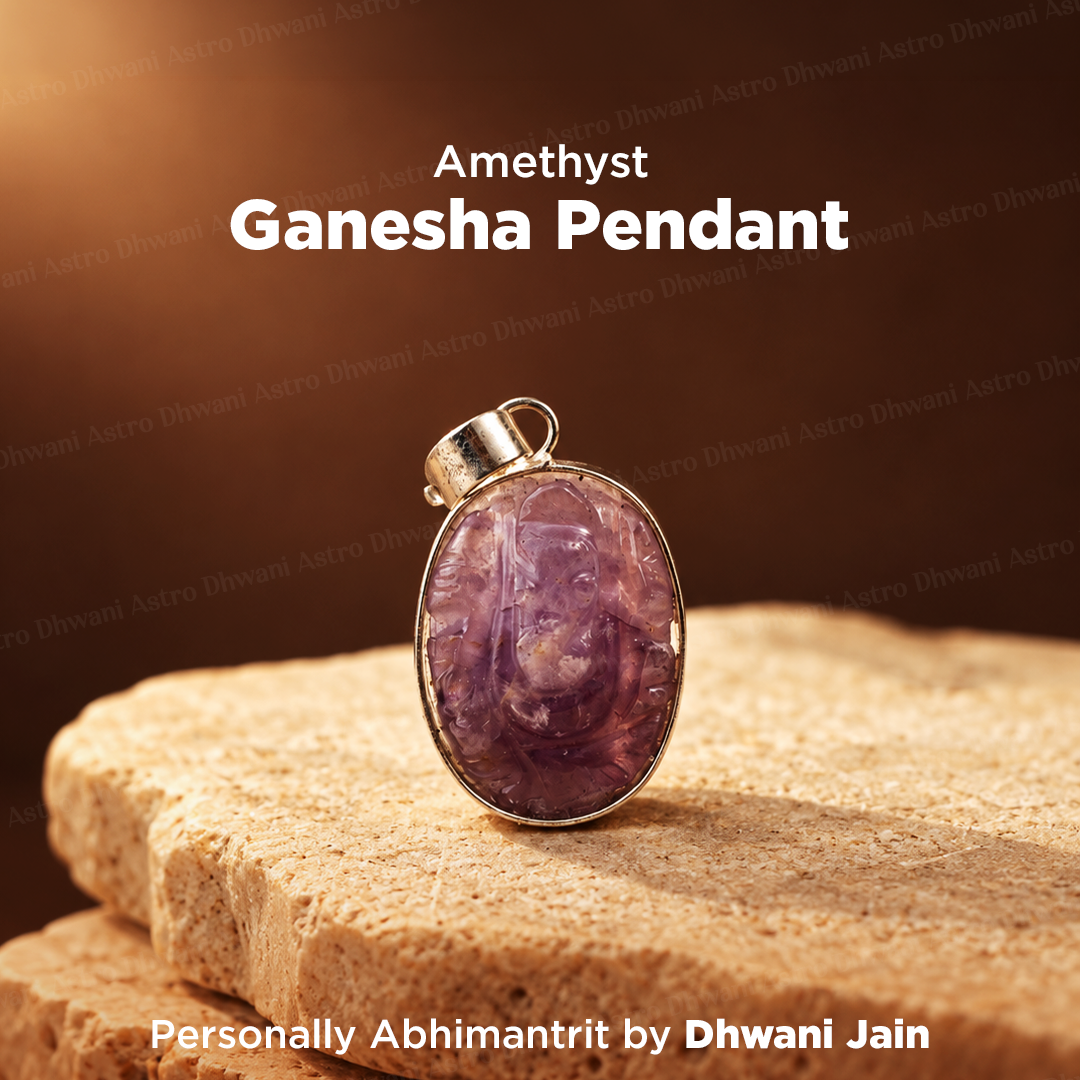 Amethys  Ganesha Pendant For Wisdom Spiritual Growth