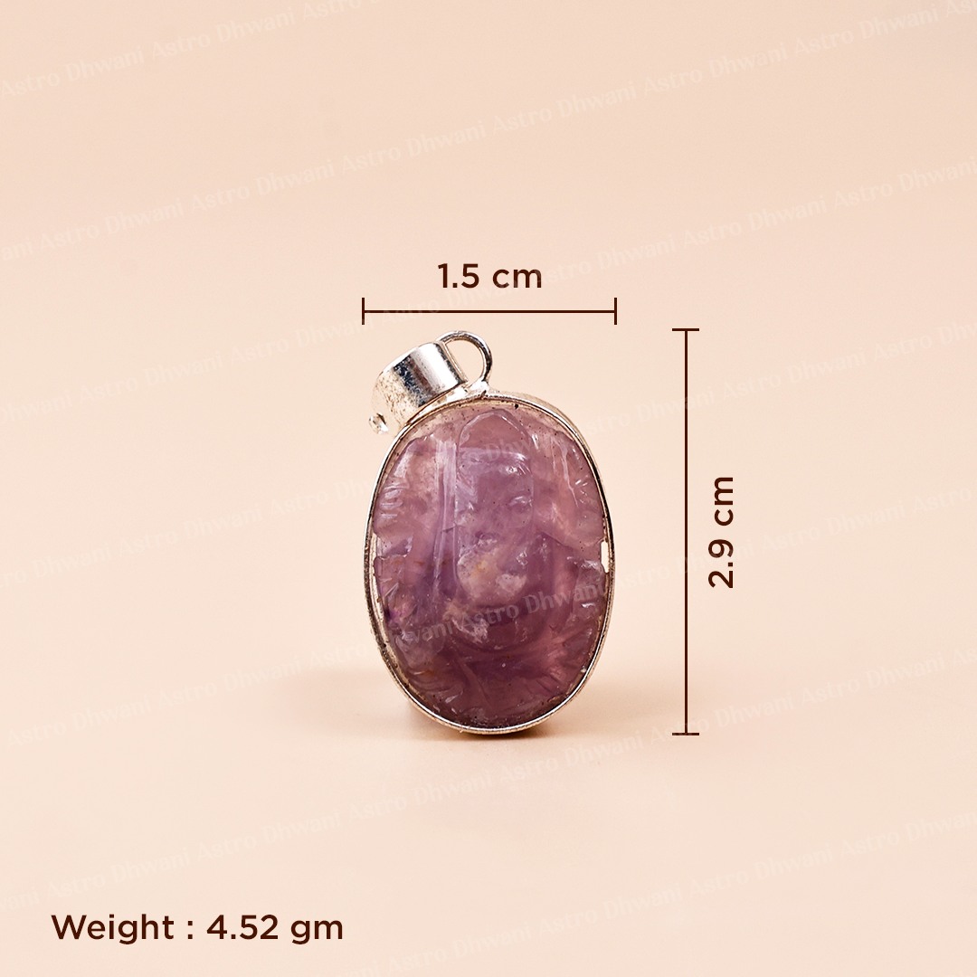 Amethys  Ganesha Pendant For Wisdom Spiritual Growth