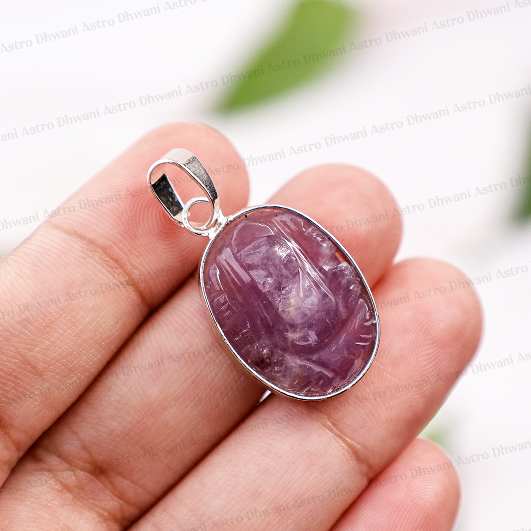 Amethys  Ganesha Pendant For Wisdom Spiritual Growth