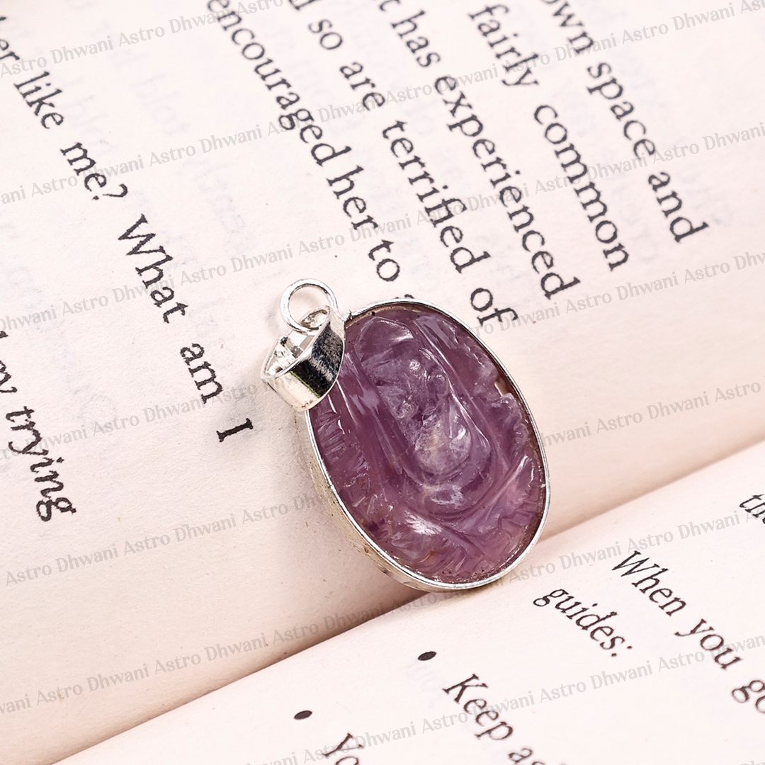 Amethys  Ganesha Pendant For Wisdom Spiritual Growth
