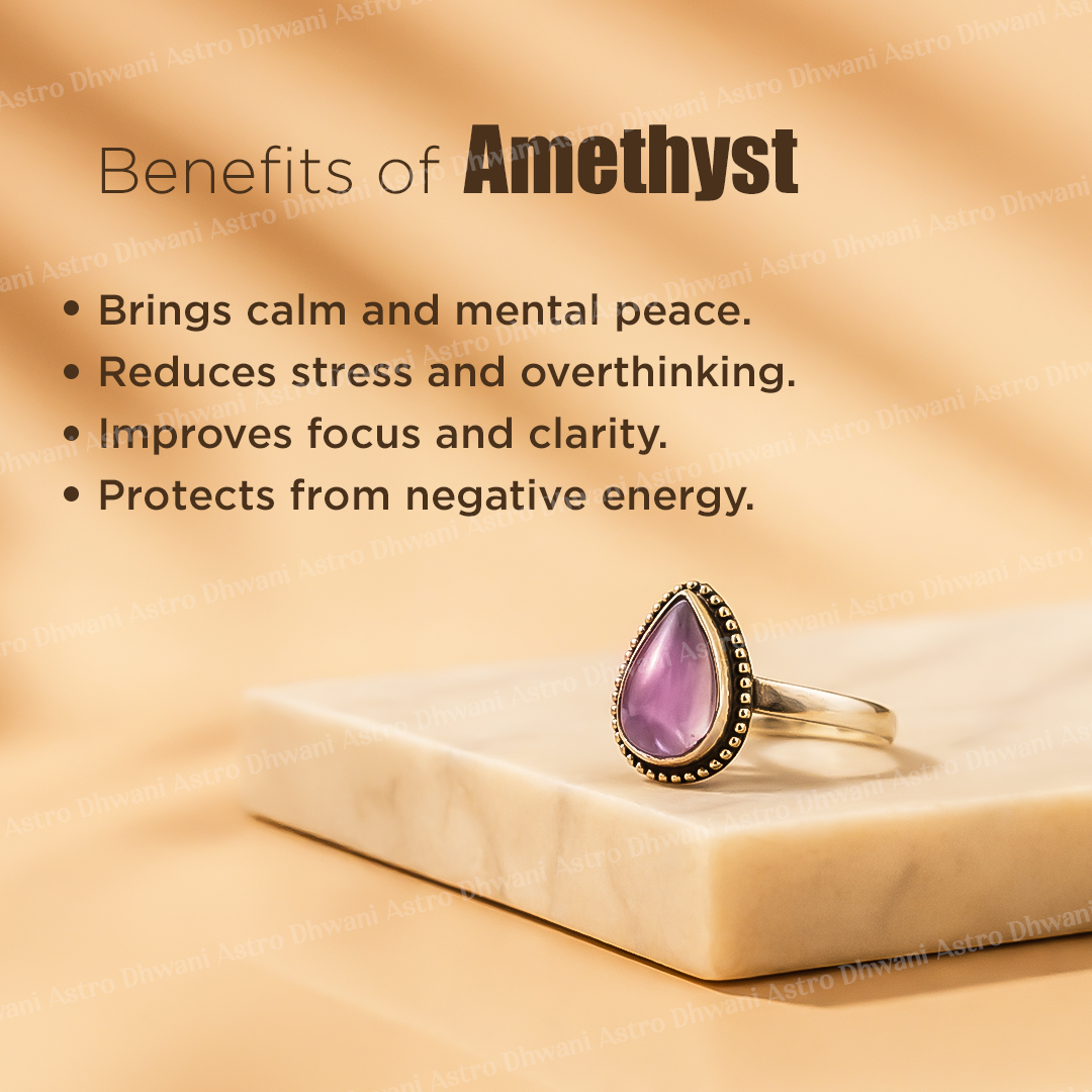 Amethyst Pear Ring