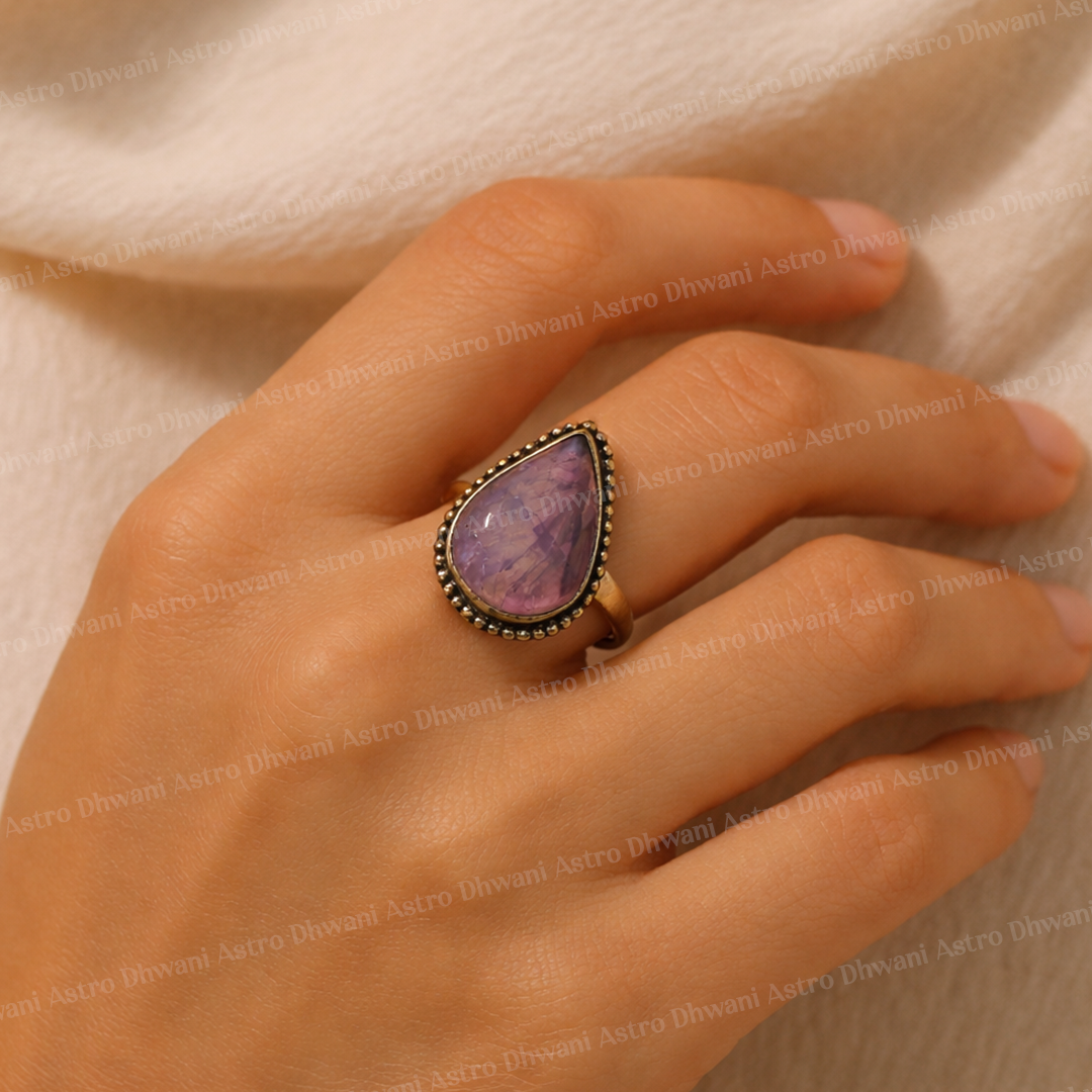 Amethyst Pear Ring