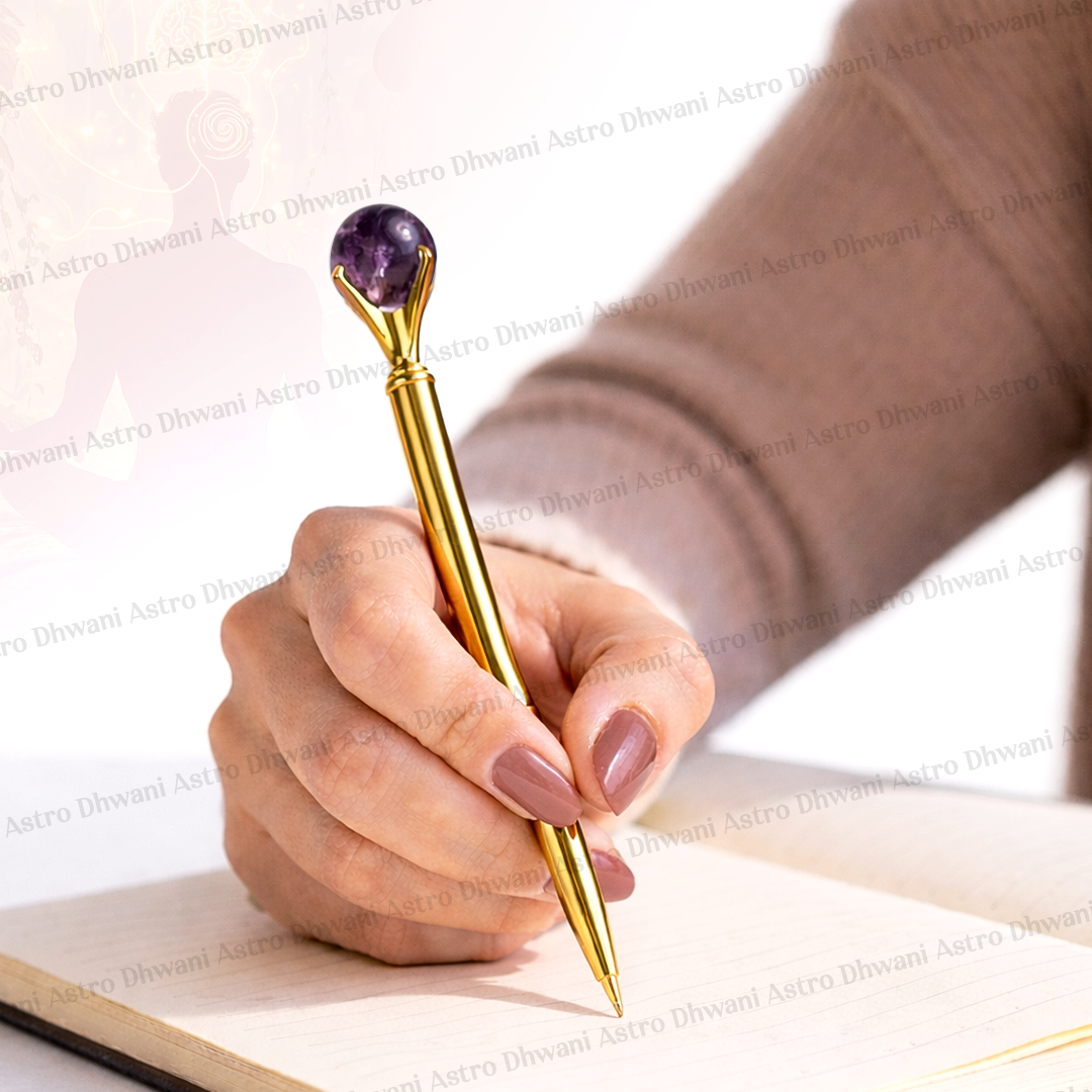Amethyst Stone Pen - Abhimantrit