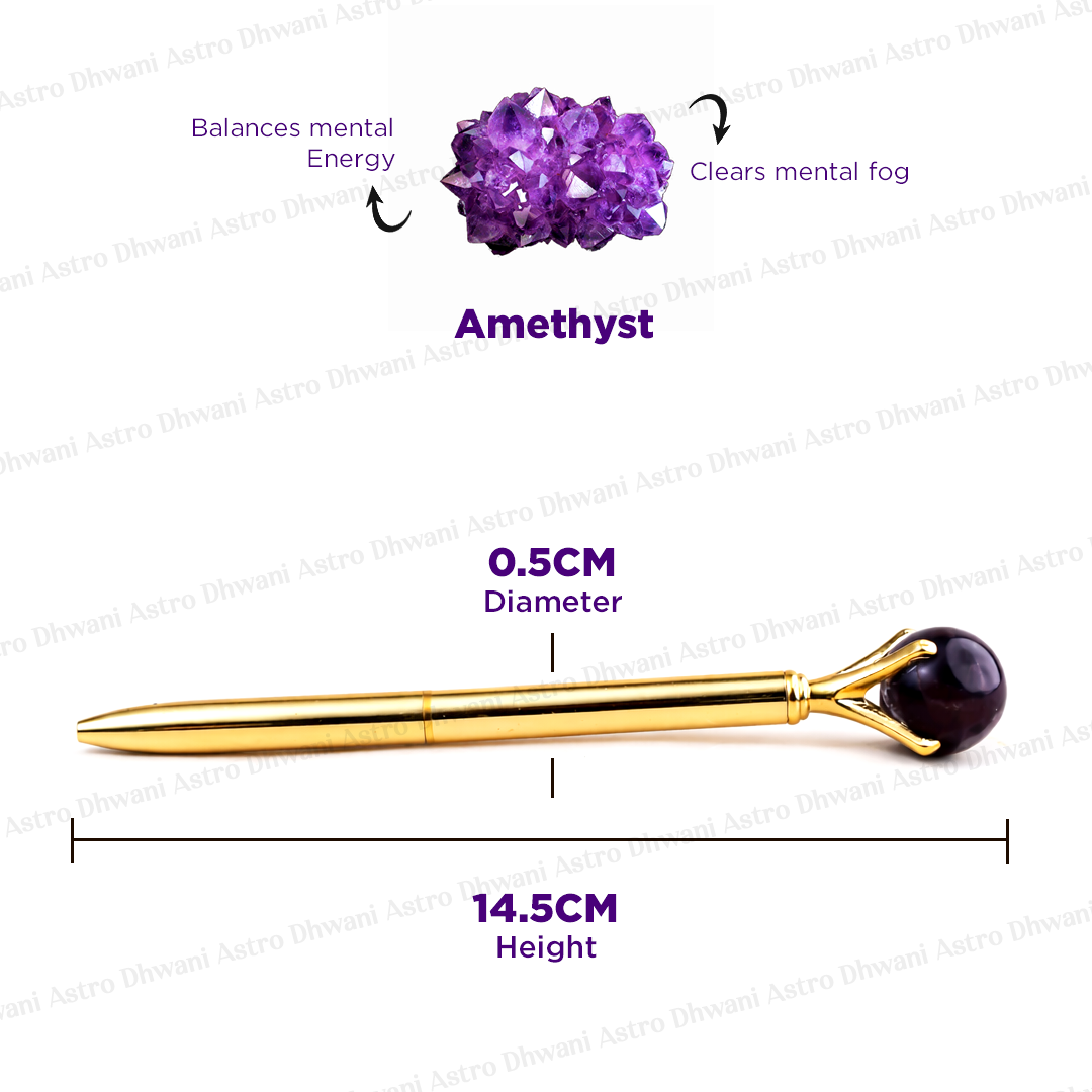 Amethyst Stone Pen - Abhimantrit