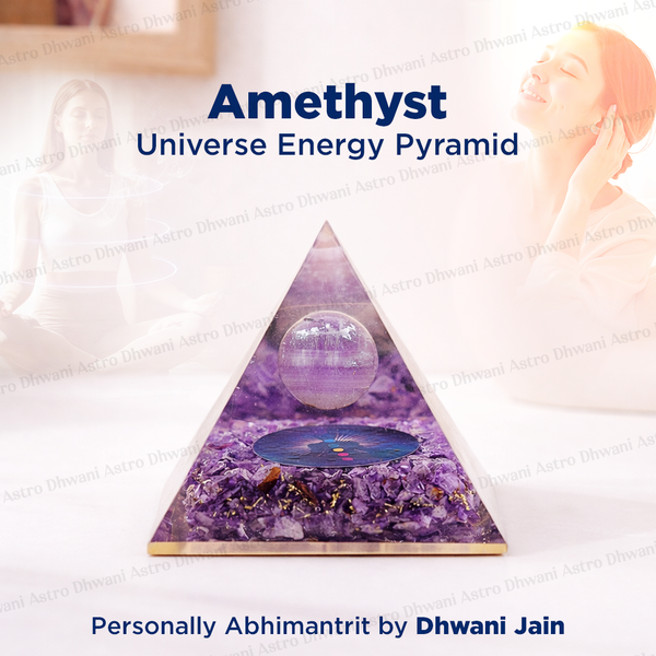 Amethyst Universe Energy Pyramid - Abhimantrit