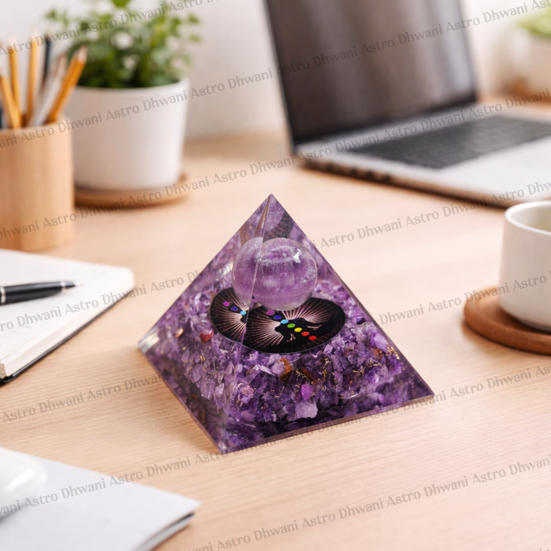 Amethyst Universe Energy Pyramid - Abhimantrit