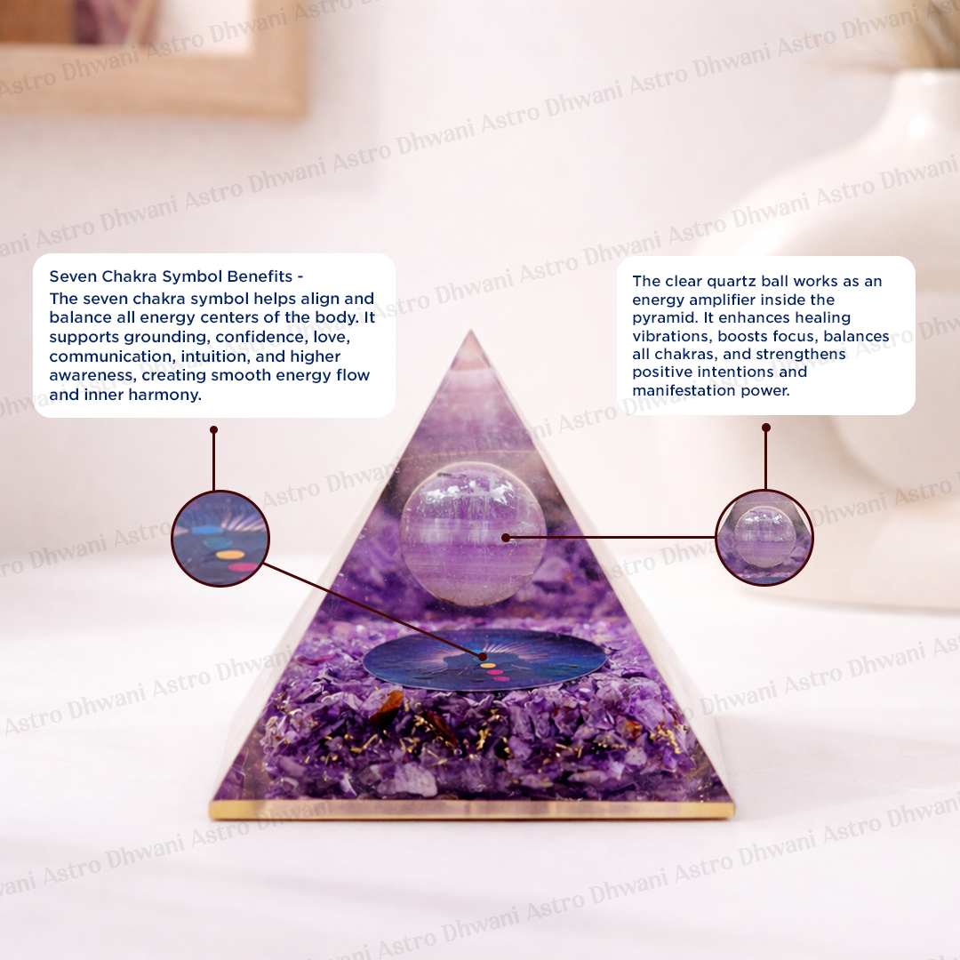 Amethyst Universe Energy Pyramid - Abhimantrit