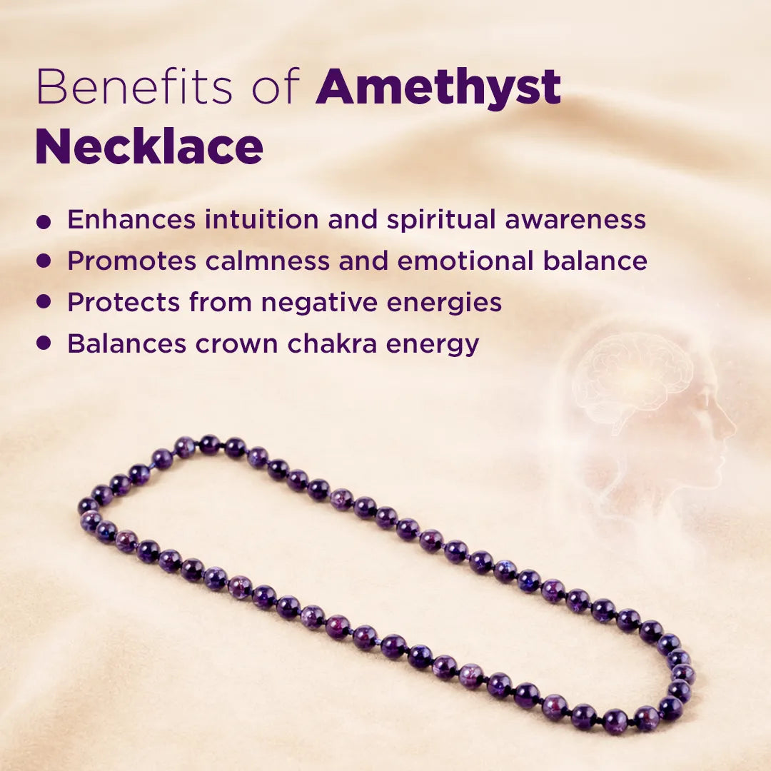 Amethyst Necklace for Calmness, Protection & Spiritual Clarity