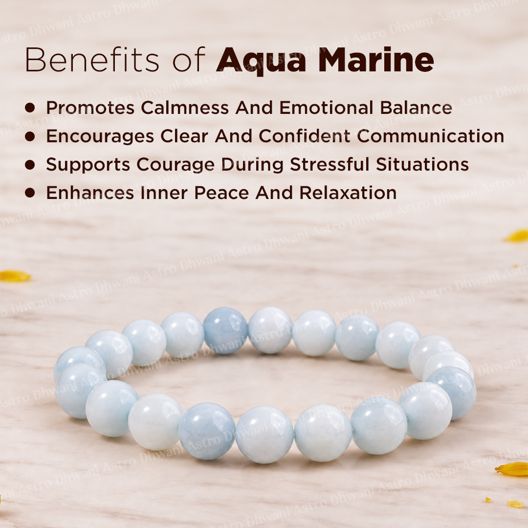 Aqua Marine Bracelet - Abhimantrit & Certified