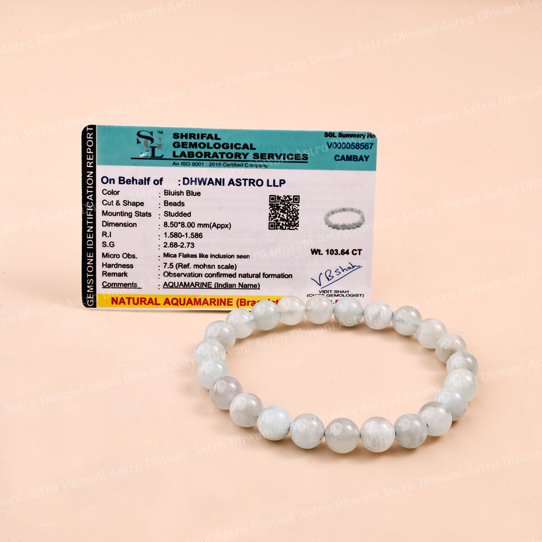 Aquamarine Star Quality  Bracelet ( Premium )