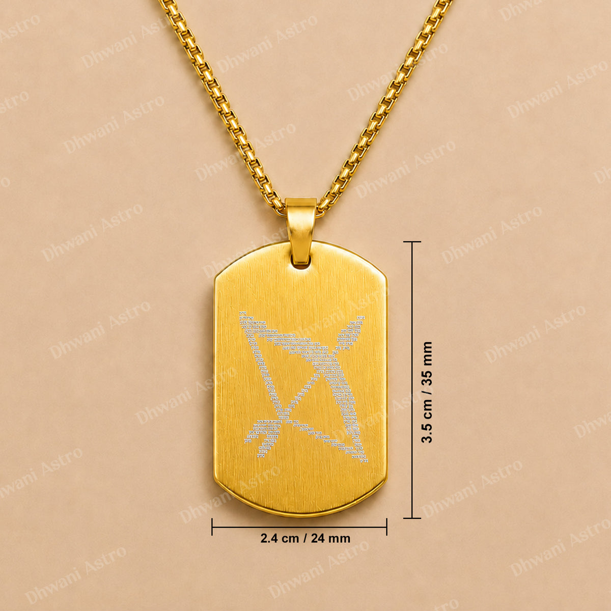 Gold Plated Ram Pendant : IGP Plating Pendant - Abhimantrit