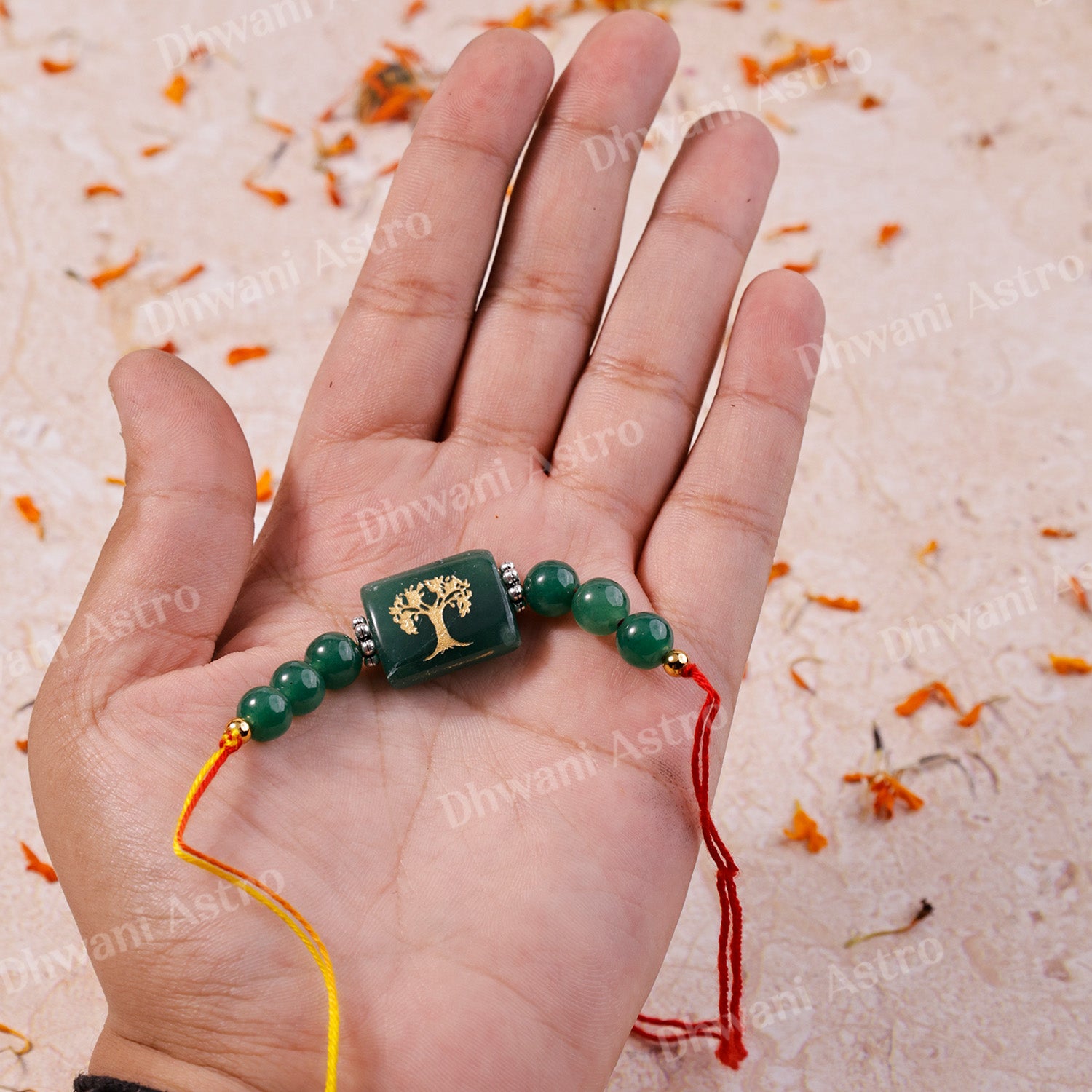 Green Jade Tree Rakhi | Prosperity Rakhi | Tree of Life Rakhi | Healing Crystal Rakhi | Brother Raksha Bandhan Gift