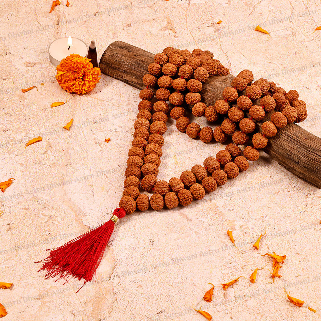7 Mukhi Rudraksha Mala – Sacred Spiritual Necklace for Prosperity, Meditation & Inner Balance