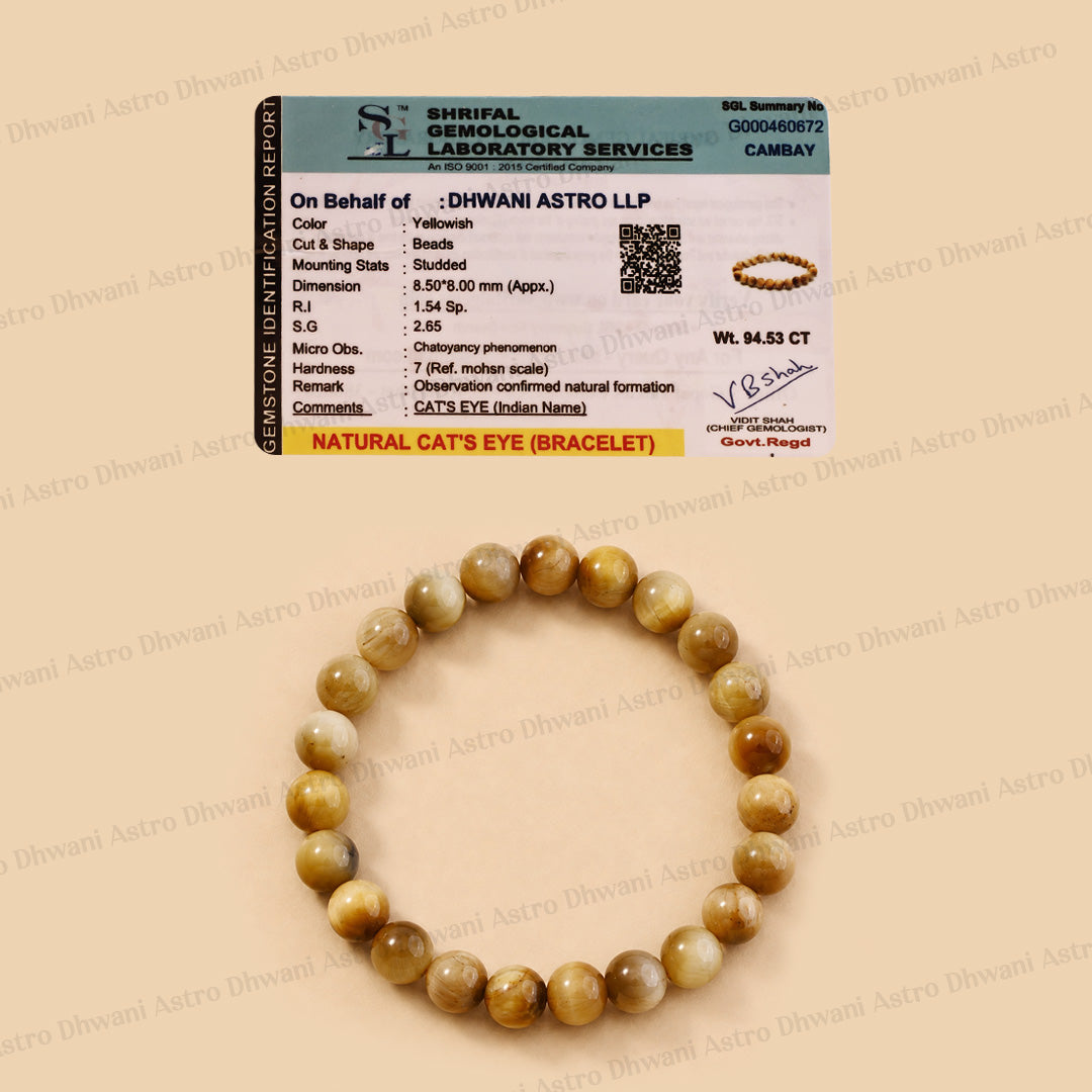 Natural Cat’s Eye Bracelet | Healing Crystal Bracelet for Protection, Focus & Confidence