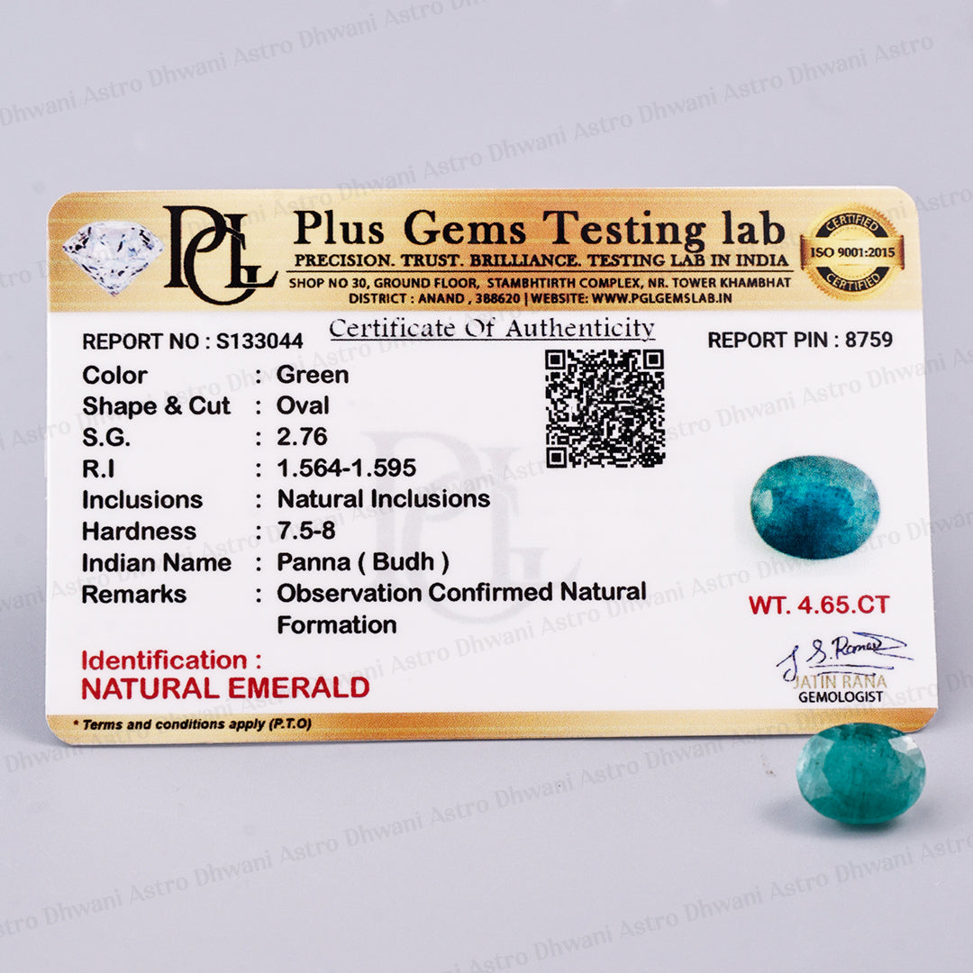 Emerald Panna (Ratan) 4.65 Carat