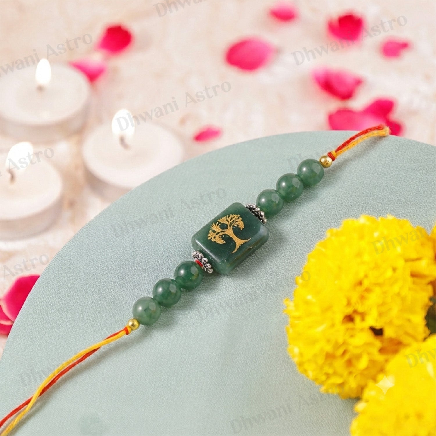 Green Jade Tree Rakhi | Prosperity Rakhi | Tree of Life Rakhi | Healing Crystal Rakhi | Brother Raksha Bandhan Gift