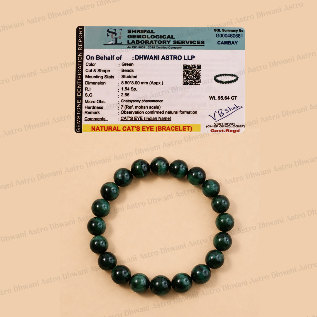 Natural Cat’s Eye Bracelet | Healing Crystal Bracelet for Protection, Focus & Confidence