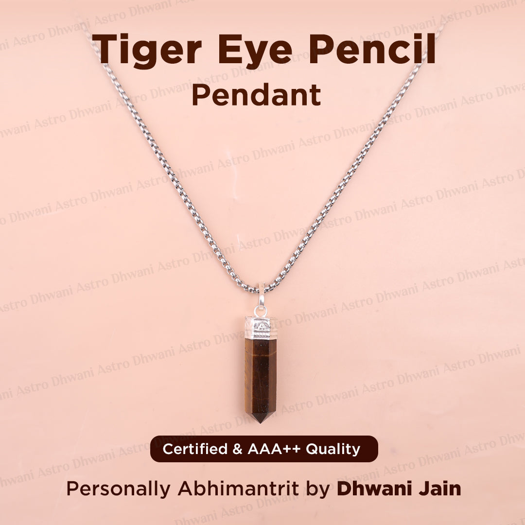 Tiger Eye Pencil Pendant for Courage, Focus & Grounded Confidence