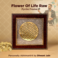 Flower of Life Raw Pyrite Frame - Balance & Wealth Energy Frame