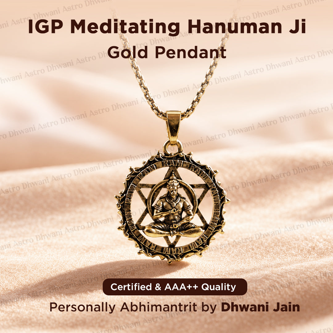 Igp Plating Meditating Hanuman Ji Pendant With Strength Calmness