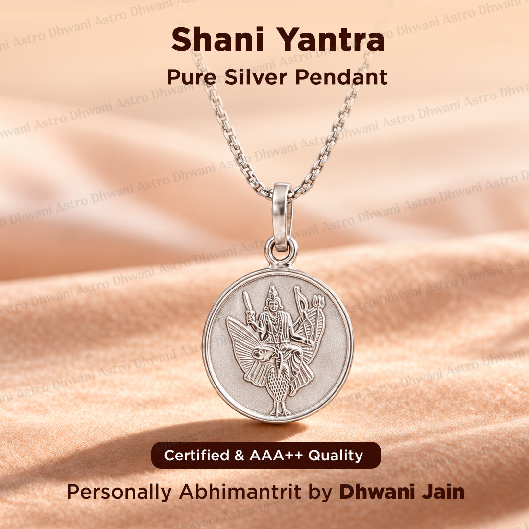 Shani Yantra (Pure Silver) Pendant - Abhimantrit
