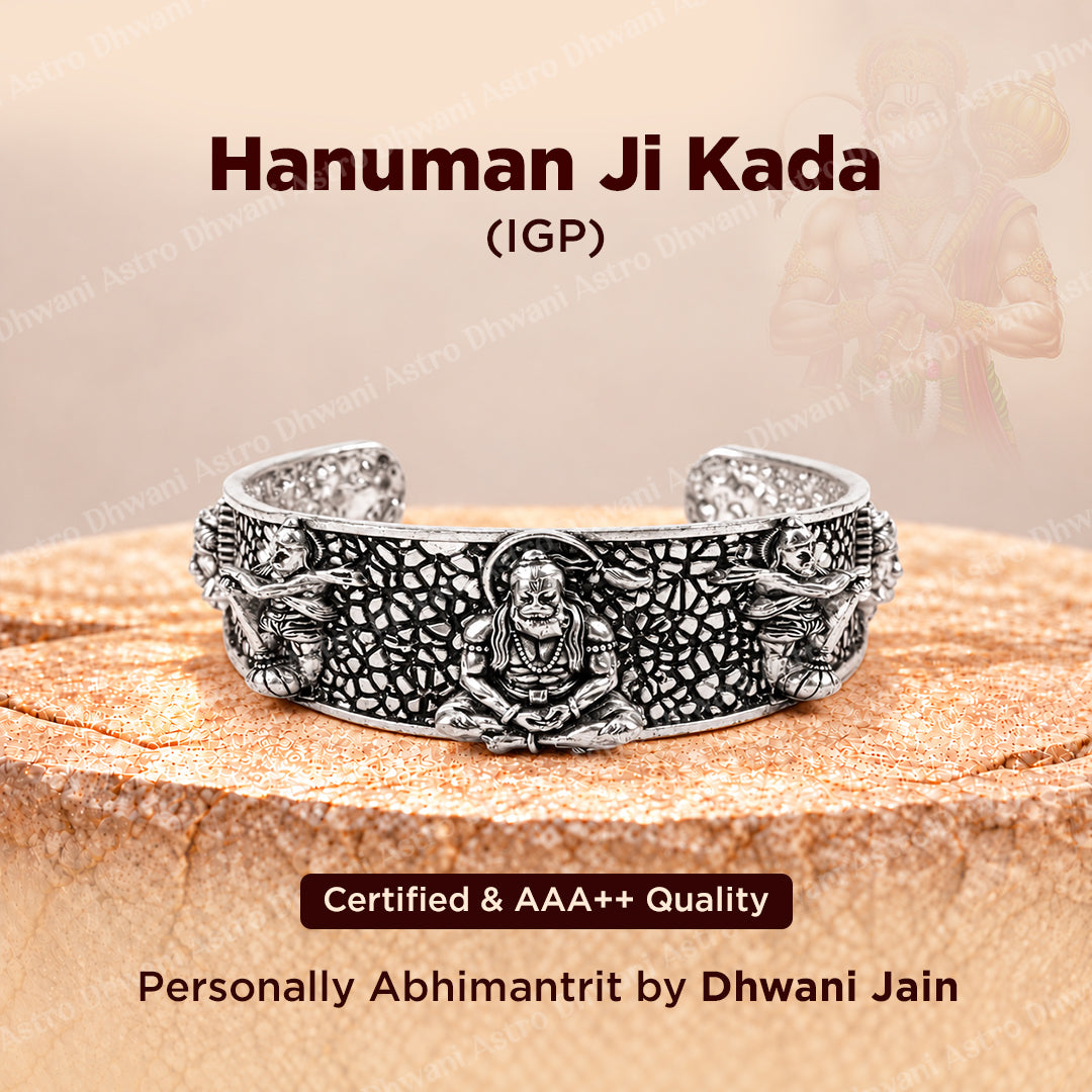Hanuman Ji Kada (Silver Oxidize) - Abhimantrit