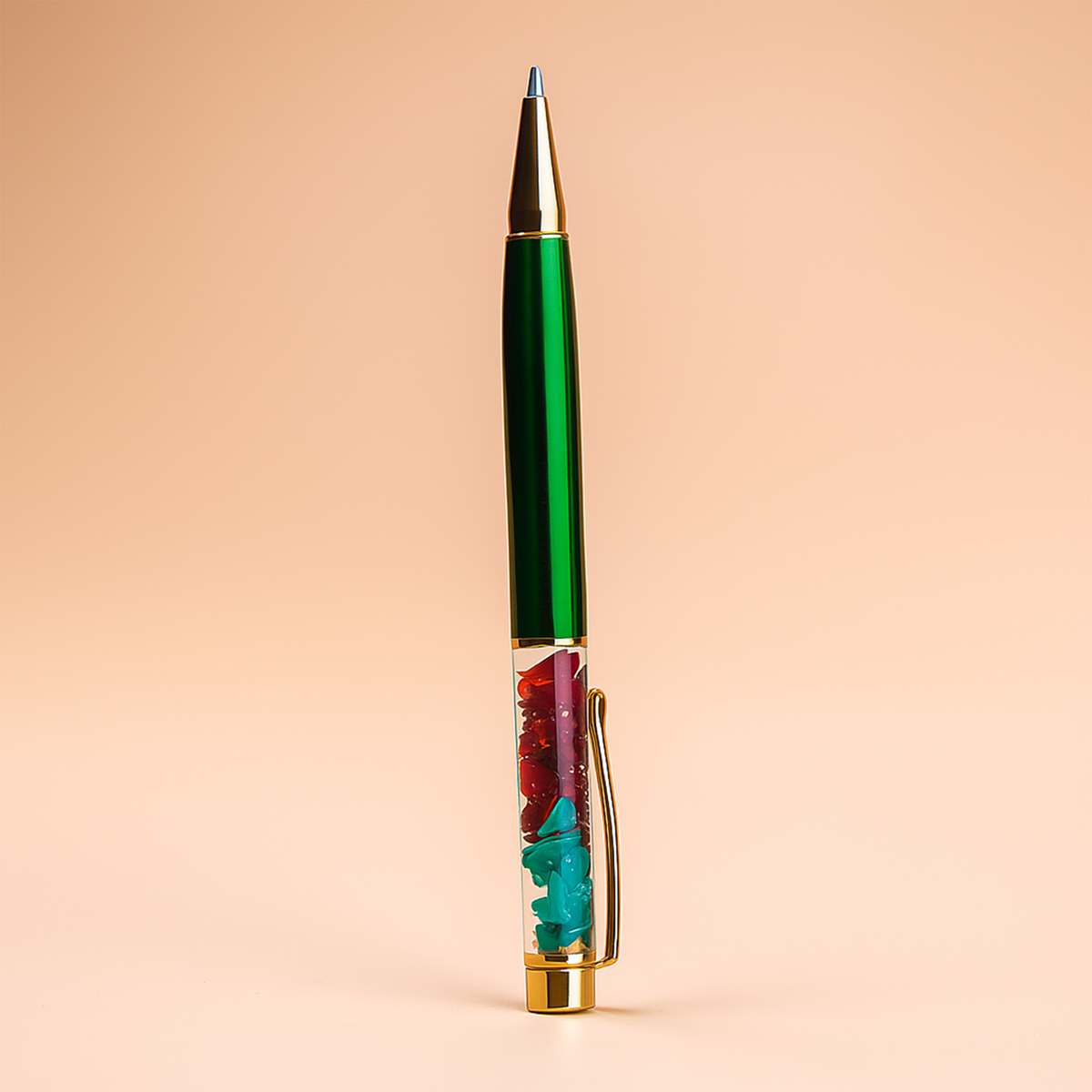 Malachite and Amethyst Pen