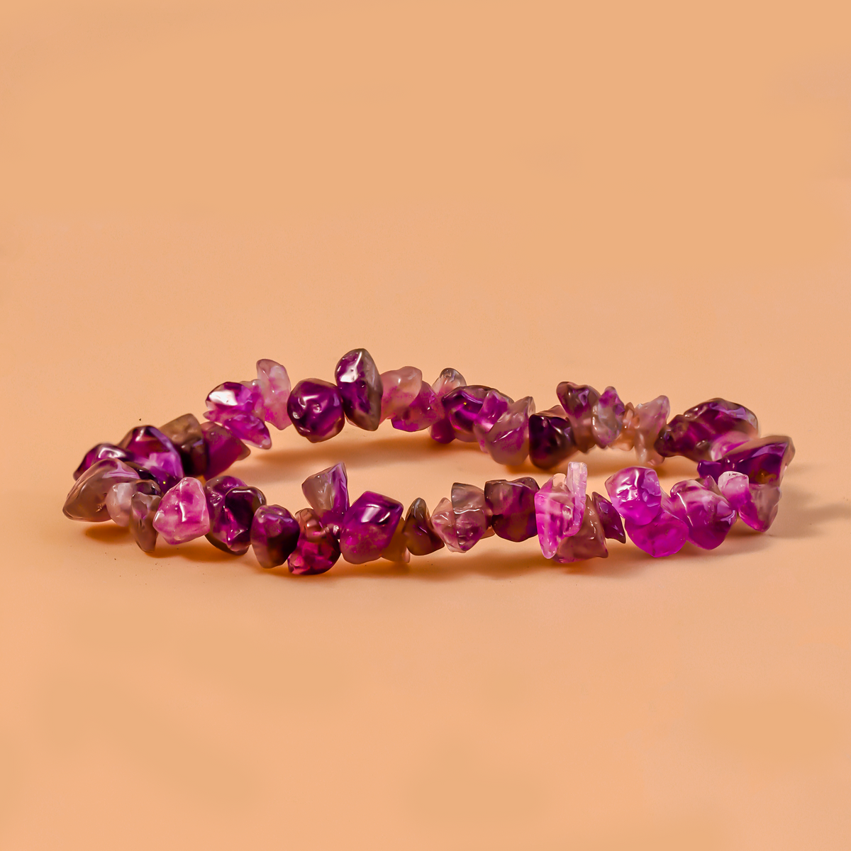 Attract Luck, Enhance Intuition, Improve Health & Skin: Amethyst Uncut Crystal Bracelet