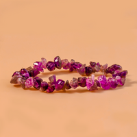 Attract Luck, Enhance Intuition, Improve Health & Skin: Amethyst Uncut Crystal Bracelet