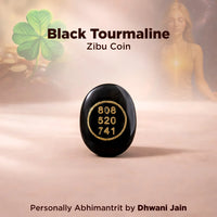Black Tourmaline Zibu Coin – Protective Crystal for Luck, Positivity & Energy Shield