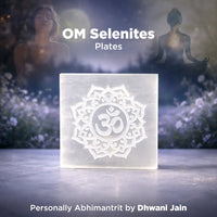 OM Selenite Plate – Square Energy Cleansing & Charging Plate