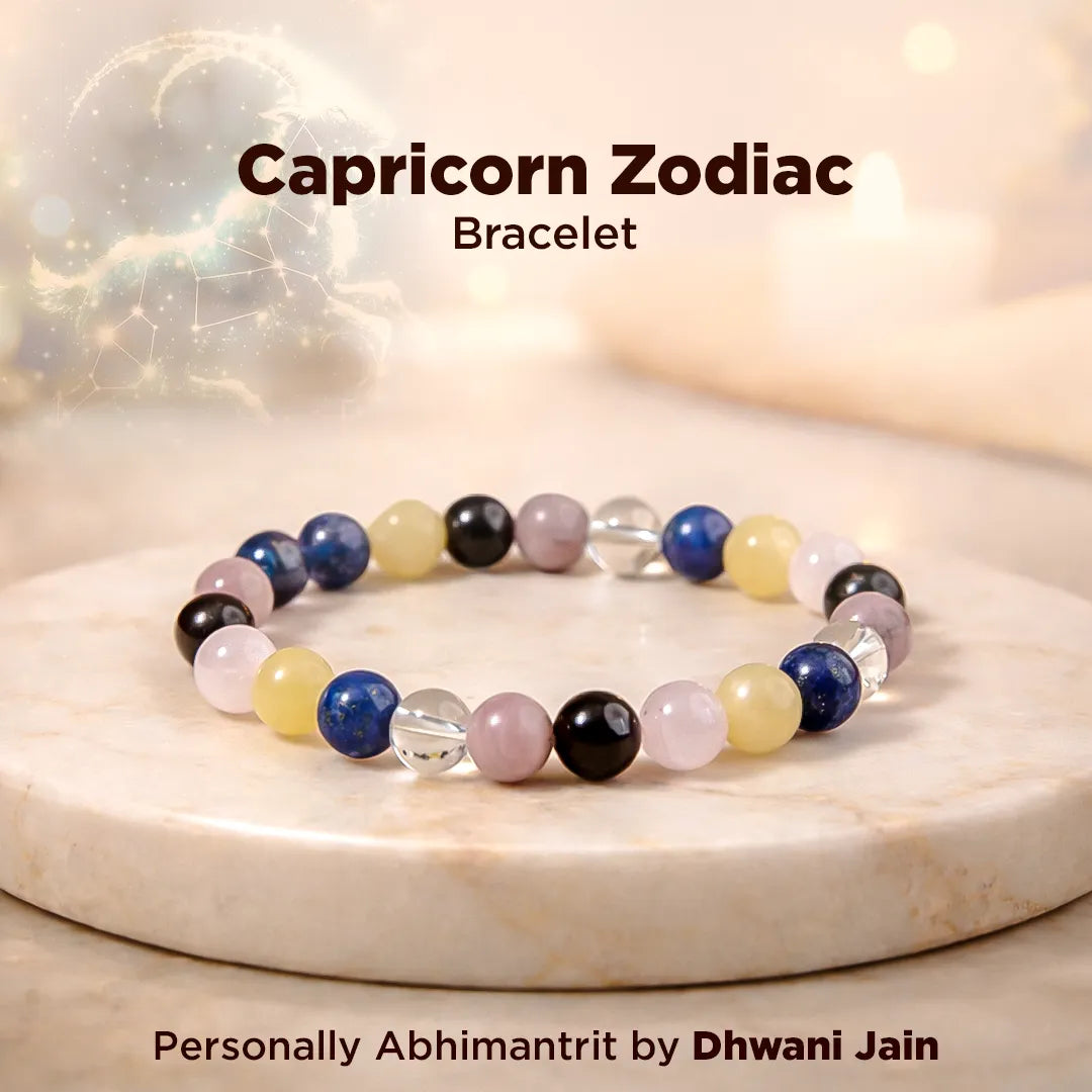 Capricorn Zodiac Bracelet – Natural Multi Stone Bracelet for Stability – Abhimantrit