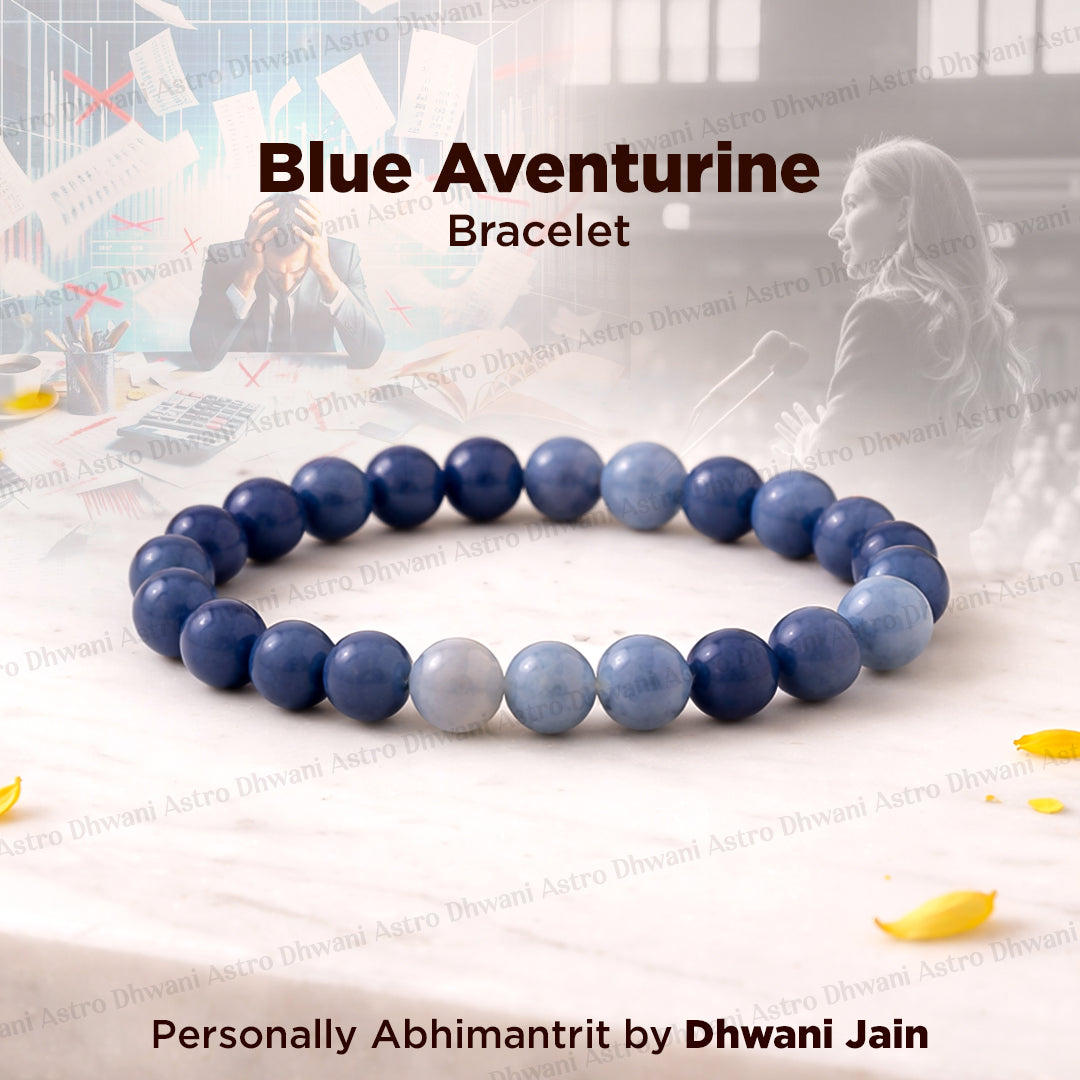 Improve Good Communication Skills: Blue Aventurine Bracelet - Abhimantrit & Certified