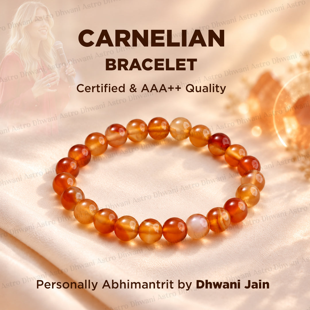 Carnelian Bracelet For Mangal Sun Strength Abhimantrit