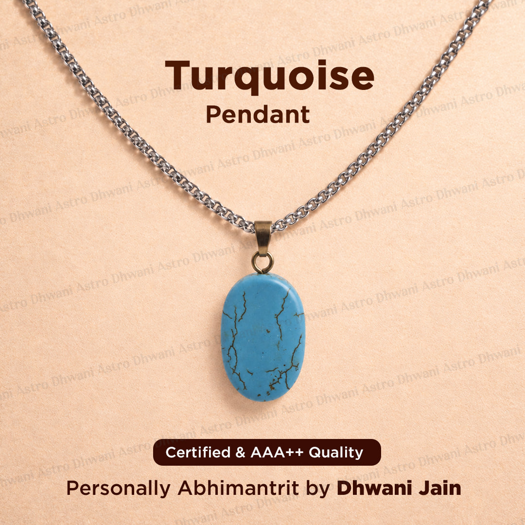 Natural Firoza Pendant - Abhimantrit & Certified