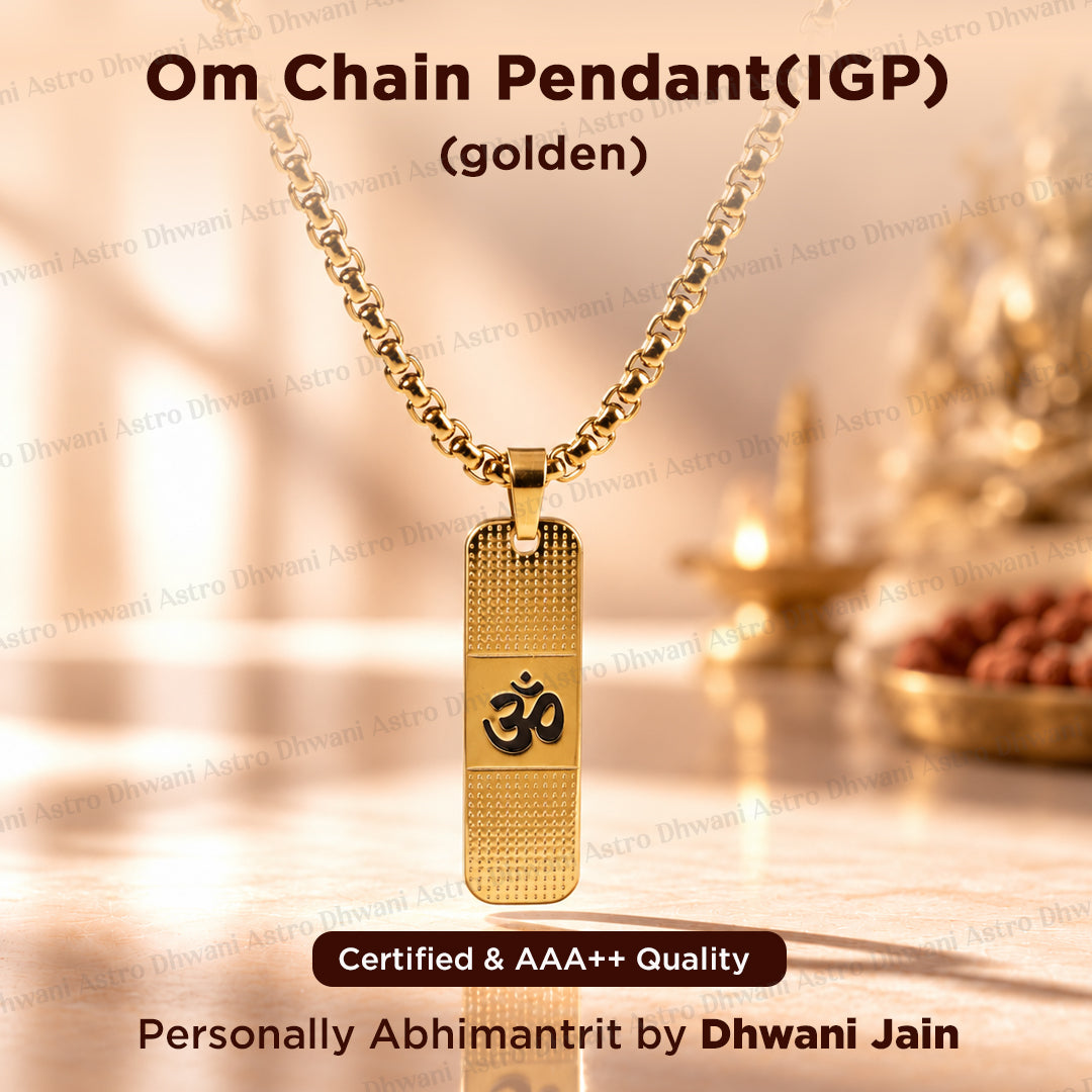 Om Chain Pendant (IGP Gold Plating) - Abhimantrit