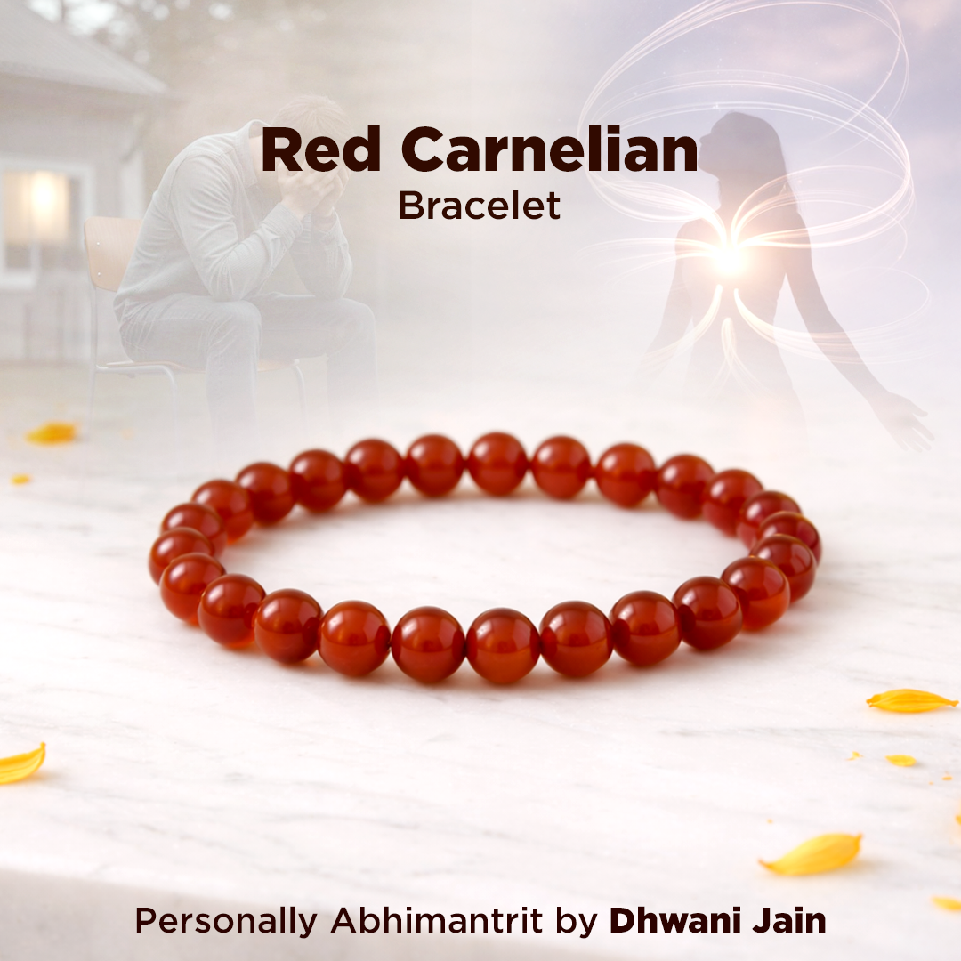 Red Carnelian Bracelet For Mangal Sun Strength Abhimantrit