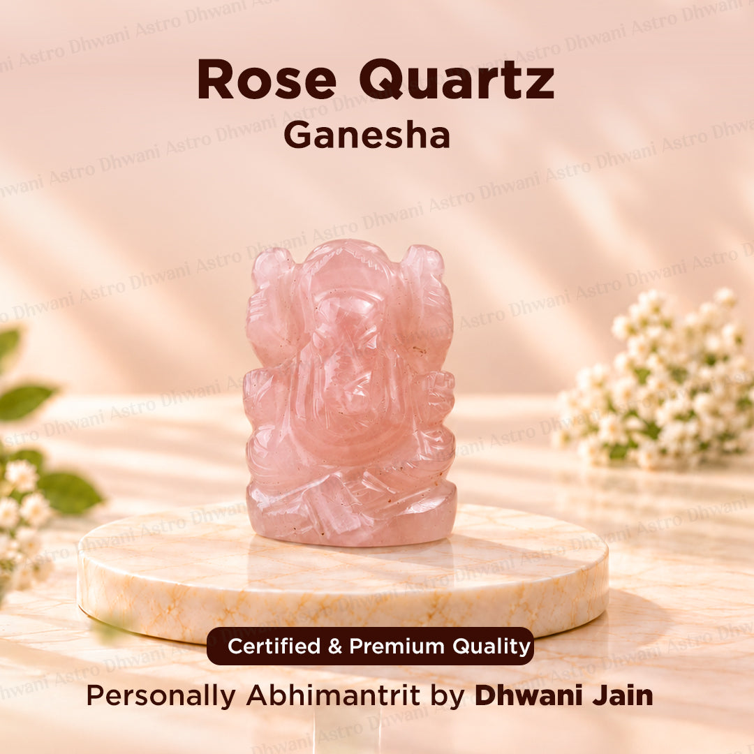 Rose Quartz Ganesha - Abhimantrit