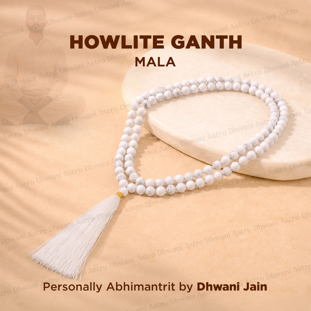 Howlite Crystal Mala Peace Focus Meditation Mala