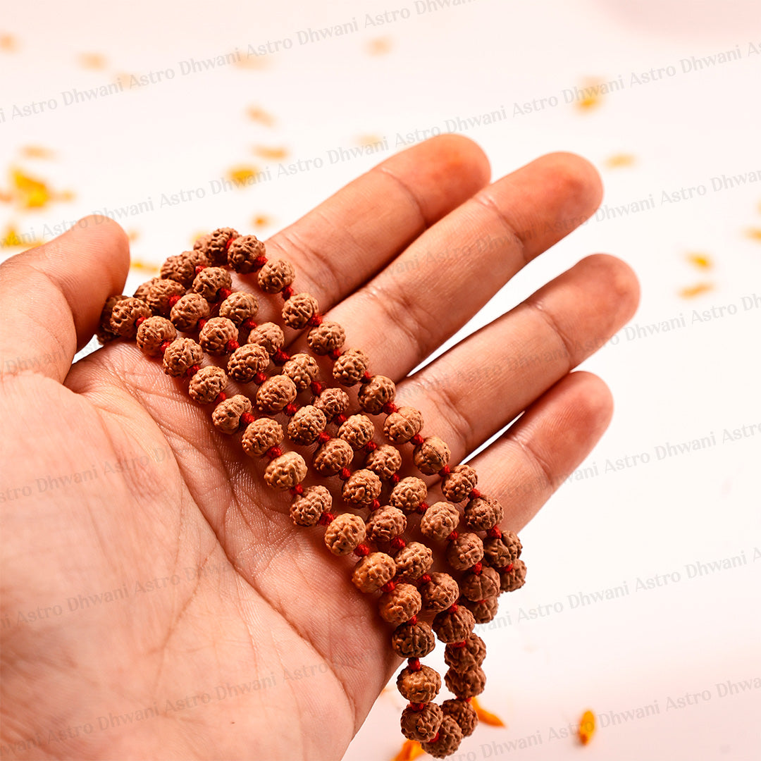 7 Mukhi Rudraksha Mala – Sacred Spiritual Necklace for Prosperity, Meditation & Inner Balance