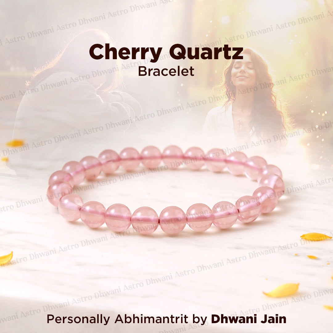 Cherry Quartz Crystal Bracelet - Abhimantrit & Certified