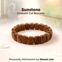 Sunstone Emerald Cut Bracelet – Confidence, Joy & Leadership Energy Wear