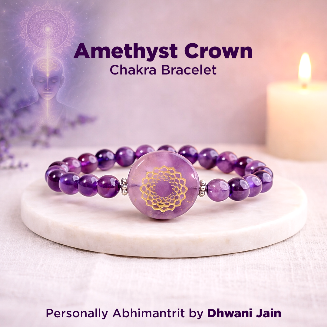 Amethyst Crown Chakra Bracelet - Abhimantrit & Certified