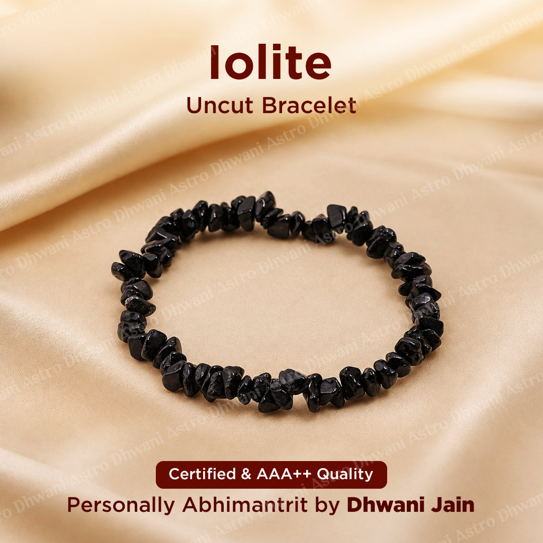 Lolite Uncut Crystal Bracelet - Ahbimantrit & Certified