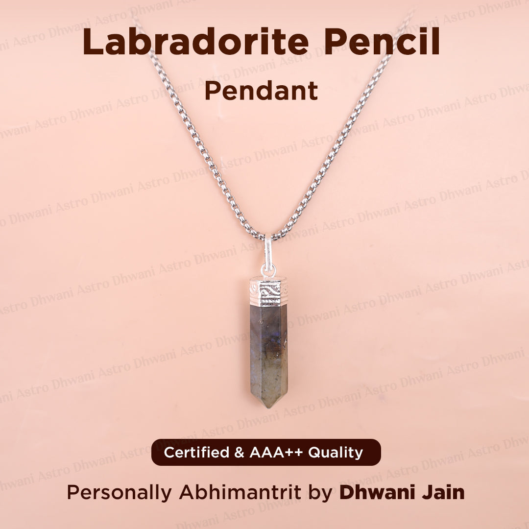 Labradorite Pencil Pendant - Abhimantrit & Certified